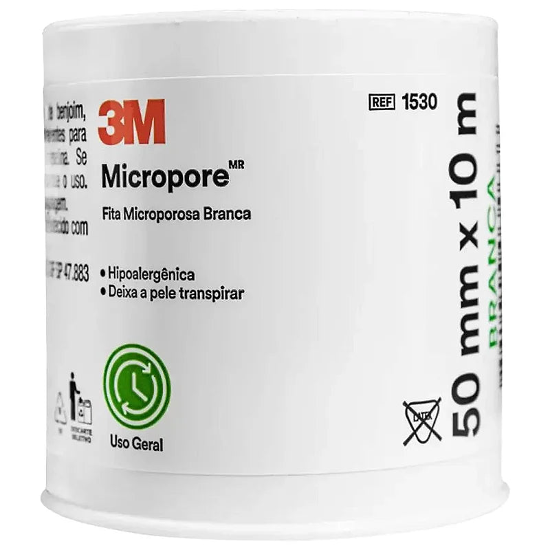 Fita Microporosa 3M Branca 50mm x 10m — foto 2