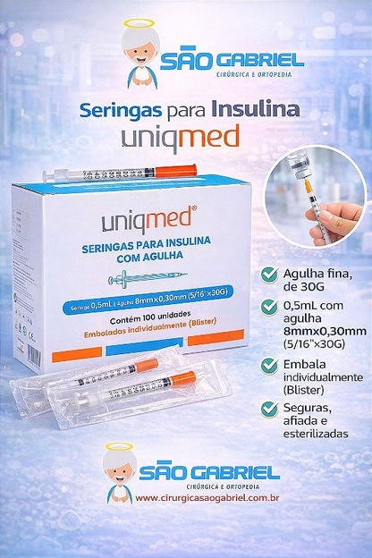 Seringa Insulina 0,5ml 8mm 30G