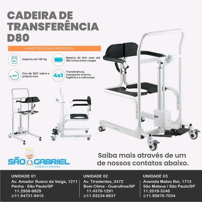 Cadeira Transferência D80 Elétrica 135Kg