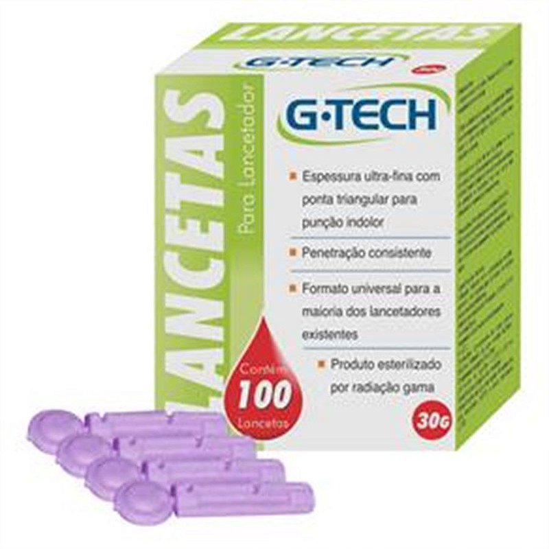 Lancetas G-Tech 30G c/100 unidades