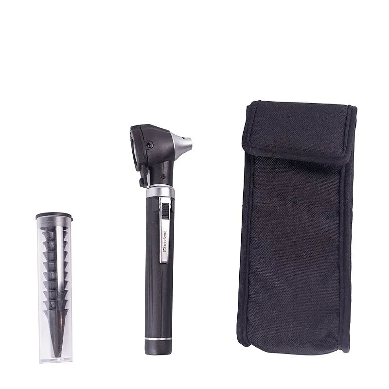 Otoscópio Fibra Óptica Preto Medicate