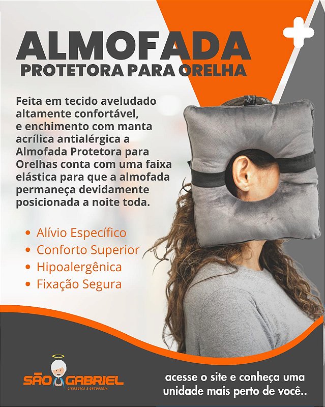 Almofada Protetora para Orelha Cinza