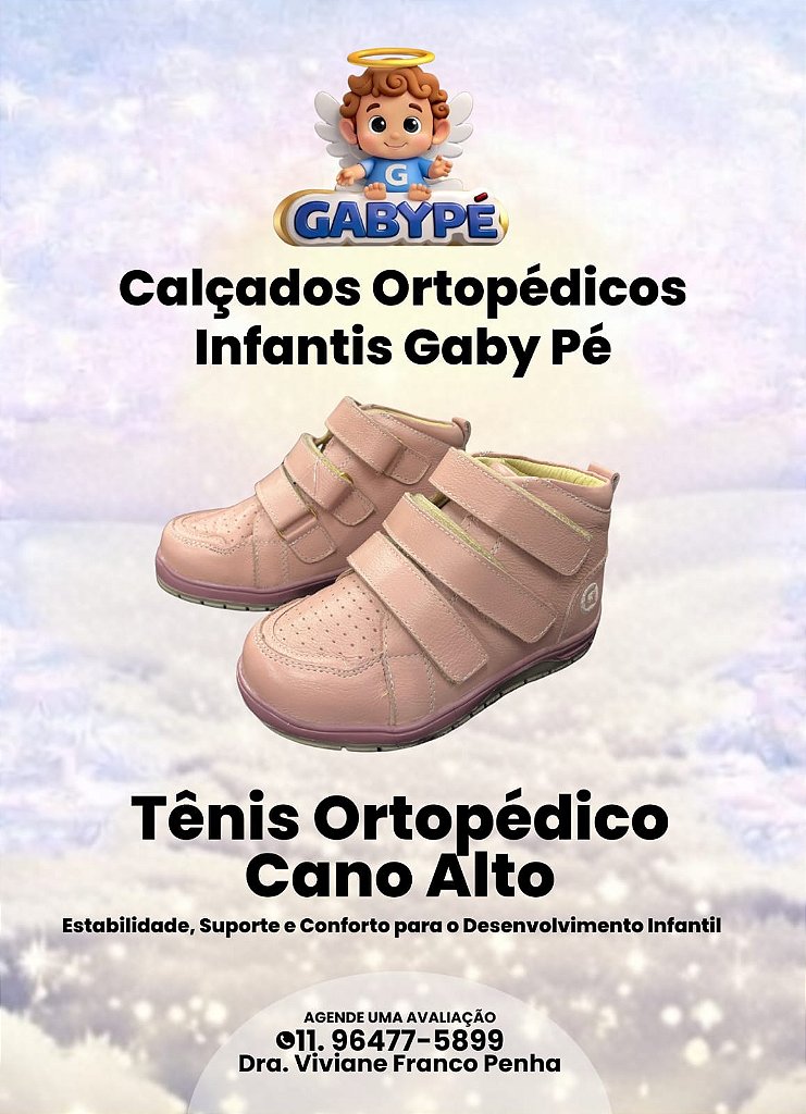 Tênis Ortopédica infantil GP3 Rosa Gabype