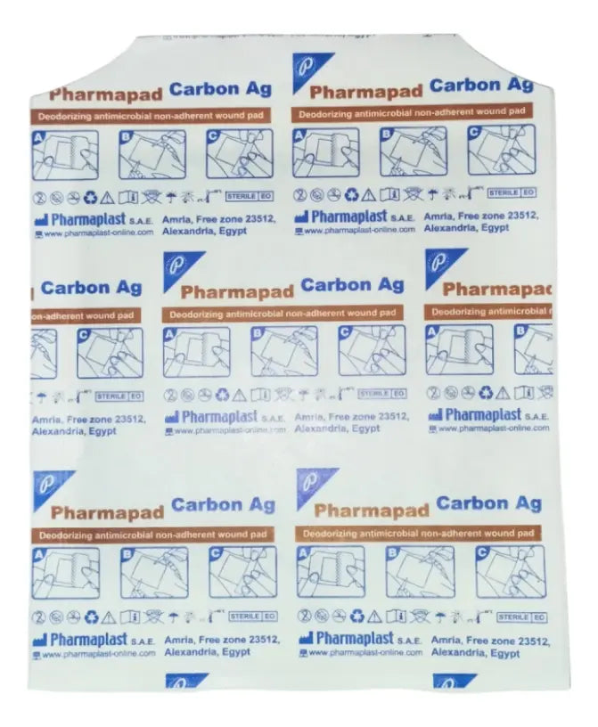 Pharmapad Carbon Ag 10cmx10cm prata E Carvão Ativado- 1 Un