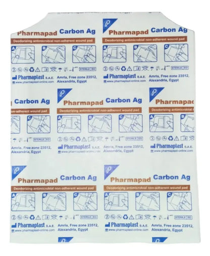 Pharmapad Carbon Ag 10cmx10cm prata E Carvão Ativado- 1 Un