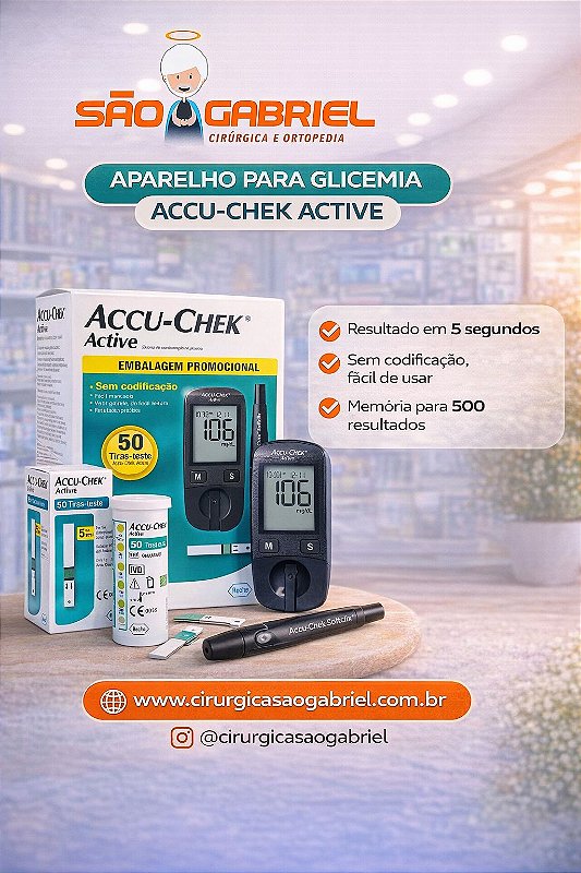 Medidor Glicose Accu-Chek Active | Cirurgica São Gabriel