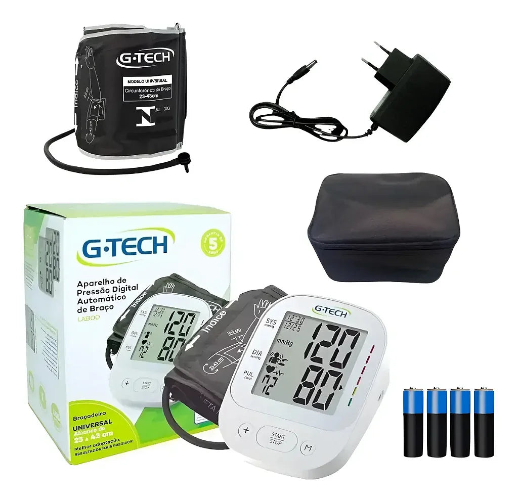 Aparelho De Medir Pressão Digital Gtech La800 Fonte E Pilhas