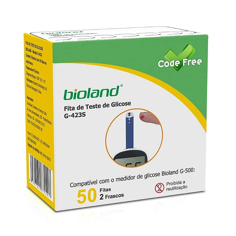 Fita de Glicose Bioland c/50 | Cirurgica São Gabriel