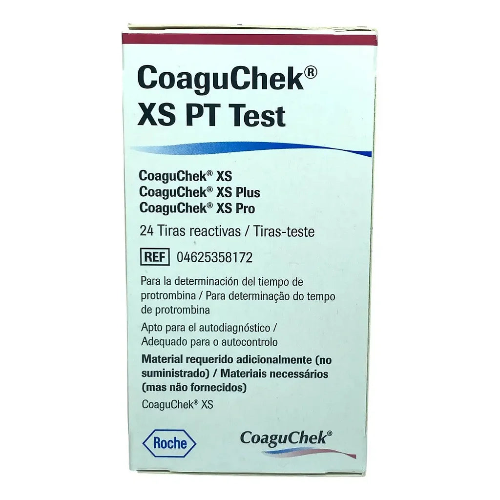 Tiras Reagentes CoaguChek XS PT Roche 24 Unidades Para Coagulação