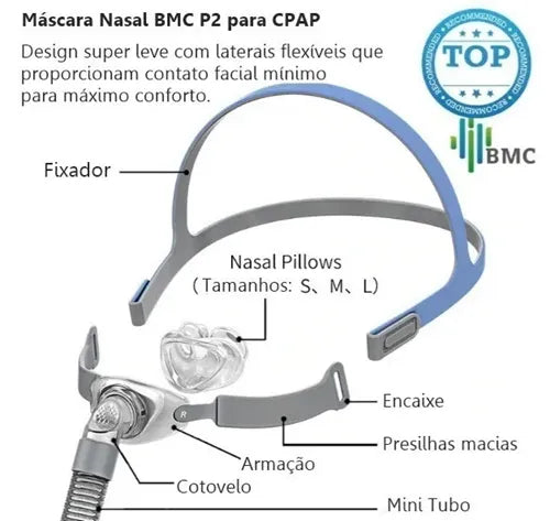 Máscara CPAP Nasal Pillows P2 BMC — foto 4