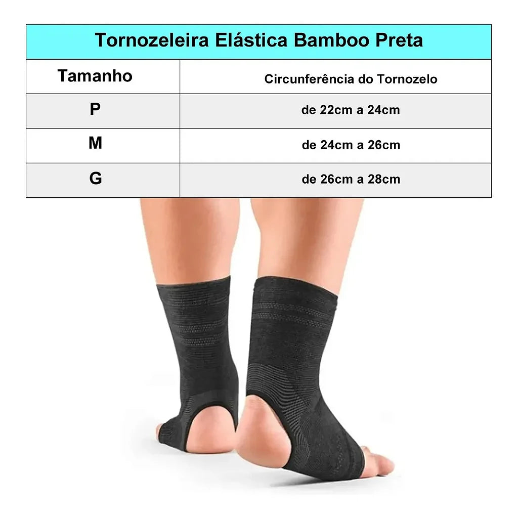 Tornozeleira Elástica Basic preta Hidrolight
