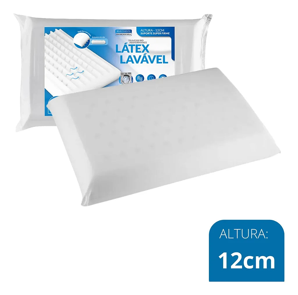 Travesseiro 100% Látex Lavável Fibrasca