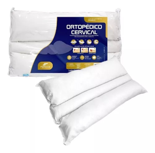 Travesseiro Ortopédico Cervical Lavável Fibra Fibrasca