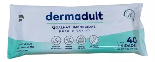 Toalha Umedecida Dermadult Pacote Com 40 Unidades
