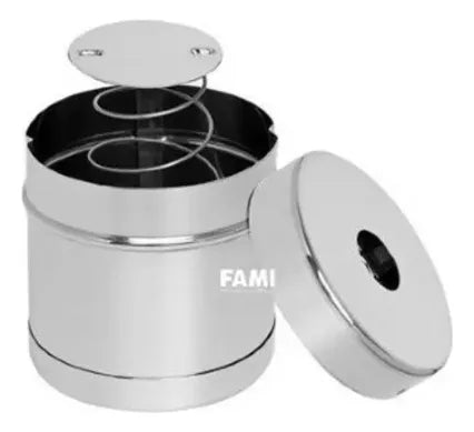 Porta Algodão Inox com Mola 400ml — foto 3