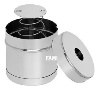 Porta Algodão Inox com Mola 400ml — foto 3
