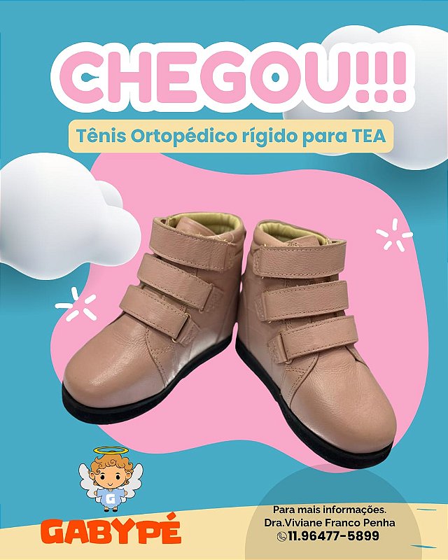 Bota Ortopédica Infantil Rígida Rosa