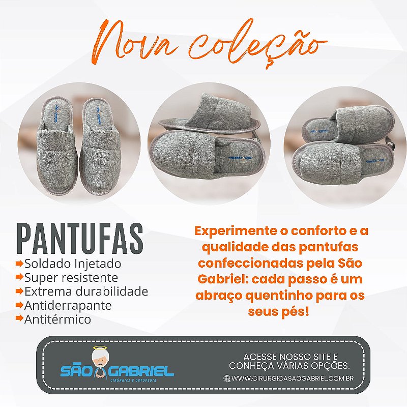 Pantufa Antiderrapante Aberta Cinza — foto 2