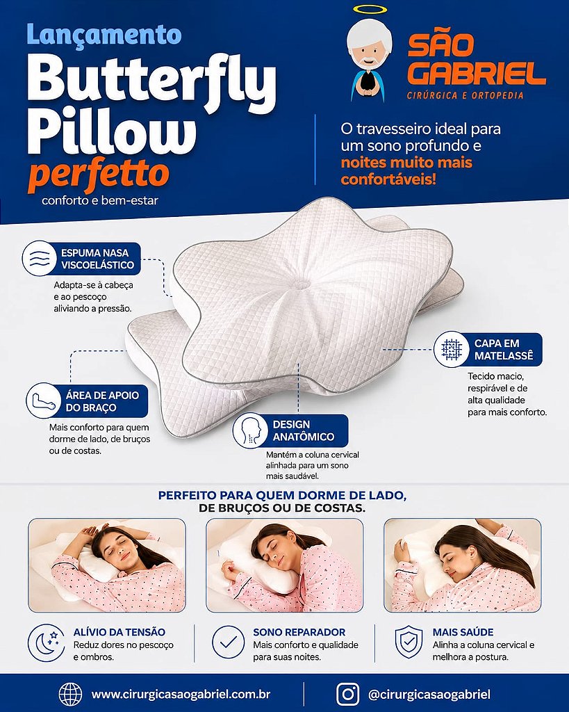 Travesseiro Butterfly Pillow Visco Perfetto