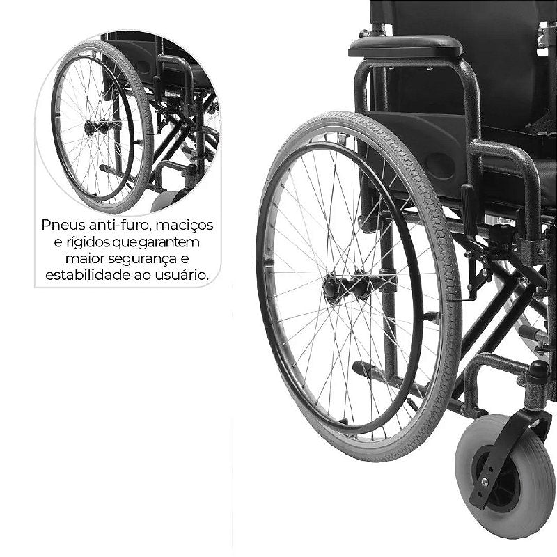 Cadeira de Rodas D400 Dobrável 120kg Dellamed — foto 2