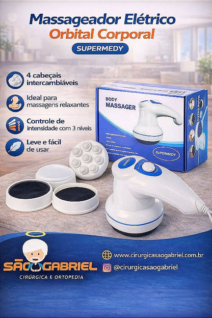 Massageador Elétrico Orbital Corporal Branco