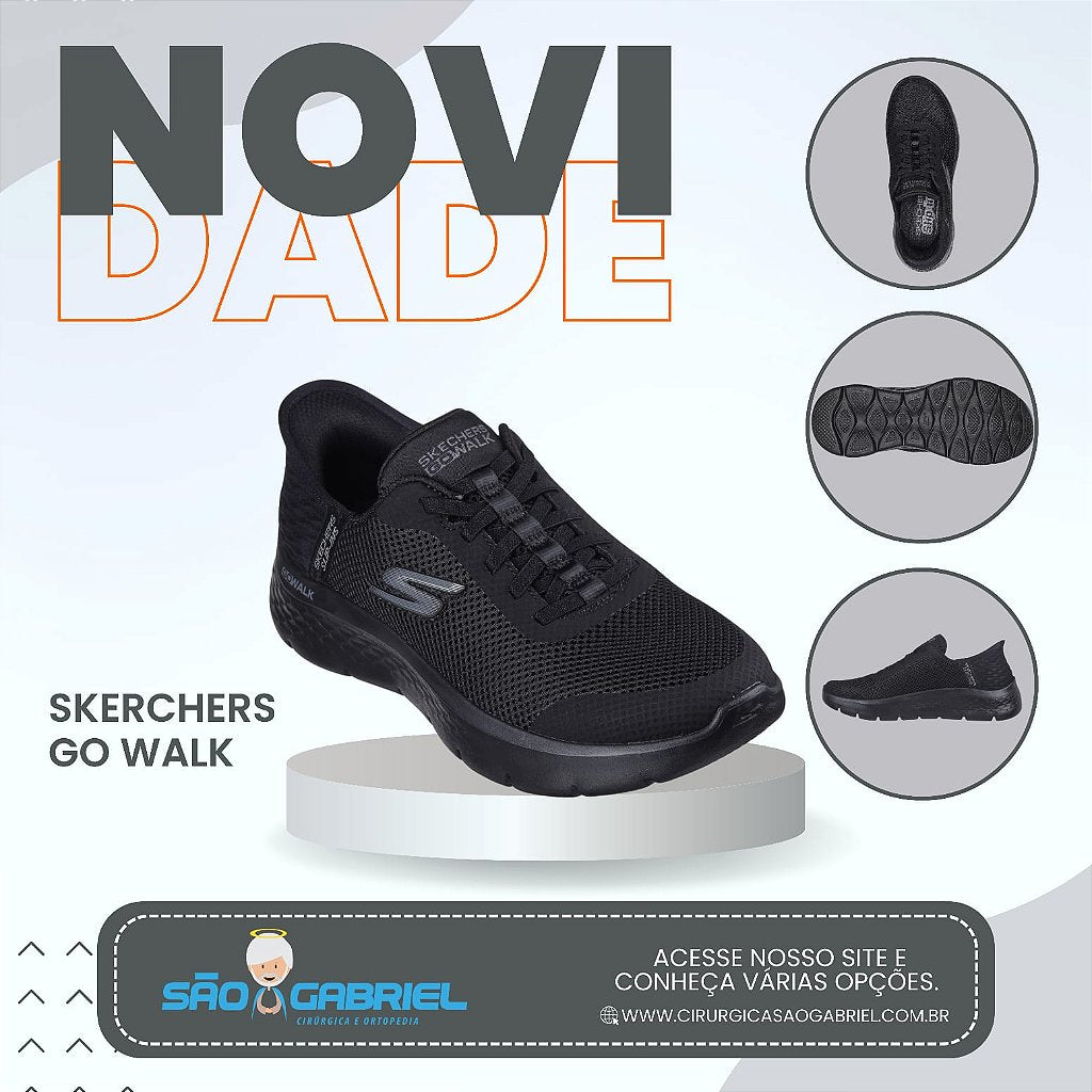 Tênis Skechers Go Walk Flex Grand Entry Preto Feminino